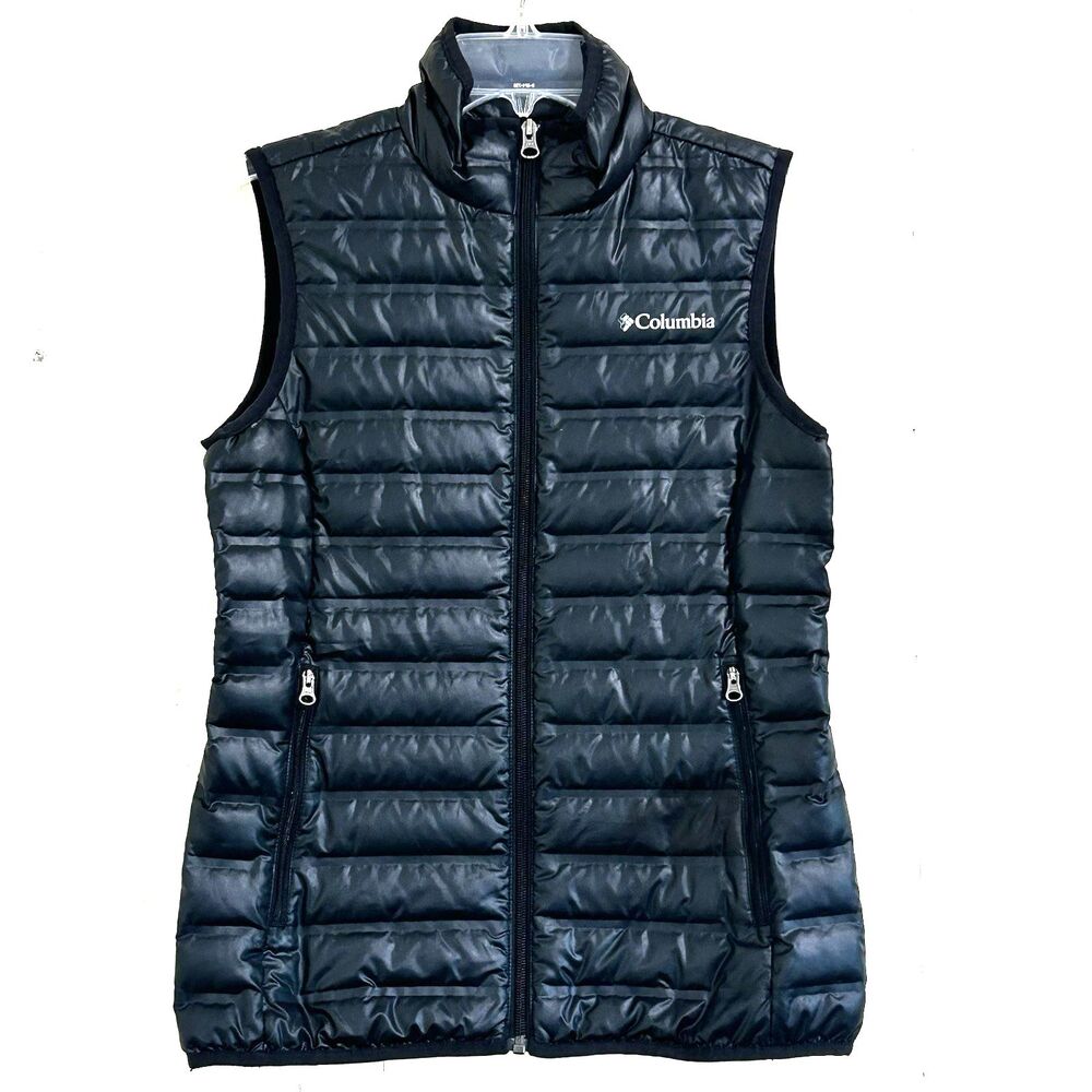 Columbia Flash Forward Down Vest Size XS Black Full Zip With Pockets Lightweight